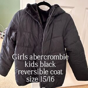 Girls Abercrombie Kids Black  reversible Puffer Jacket